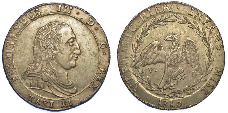 PALERMO. FERDINANDO III DI BORBONE, 1759-1816. 12 tarì 1810.  - Auction Numismatics - I - Cambi Casa d'Aste