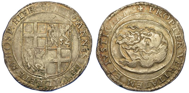 MALTA. JEAN DE LA VALLETTE, 1557-1568. 4 Tarì.  - Auction Numismatics - I - Cambi Casa d'Aste