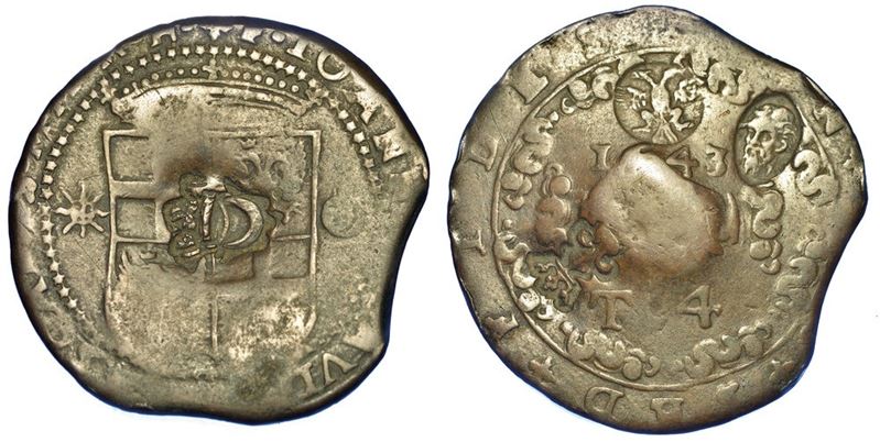 MALTA. JEAN PAUL DE LASCARIS CASTELLAR, 1636-1657. 4 Tarì.  - Auction Numismatics - I - Cambi Casa d'Aste