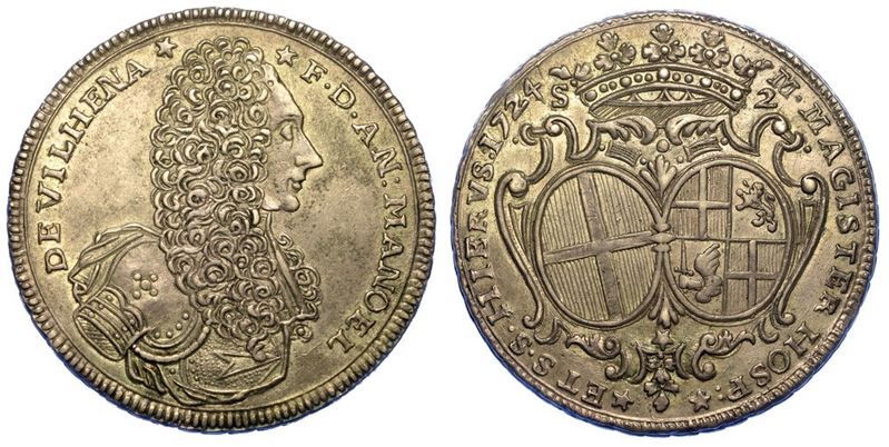 MALTA. ANTONIO MANUEL DE VILHENA, 1722-1736. 2 Scudi 1724.  - Asta Numismatica - I - Cambi Casa d'Aste