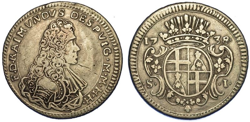 MALTA. RAMON DE DESPUIG, 1736-1741. Scudo 1738.  - Asta Numismatica - I - Cambi Casa d'Aste