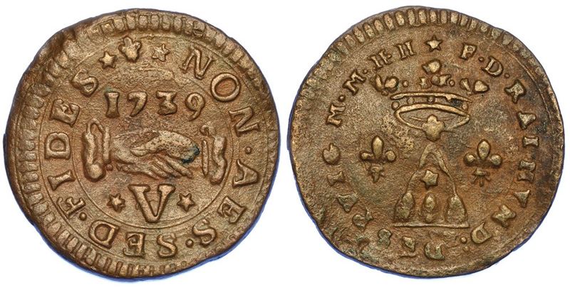 MALTA. RAMON DE DESPUIG, 1736-1741. Cinquina 1739.  - Asta Numismatica - I - Cambi Casa d'Aste