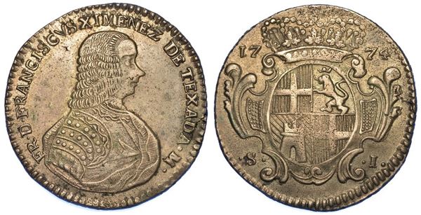 MALTA. FRANCISCO XIMENES DE TEXADA, 1773-1775. Scudo 1774.