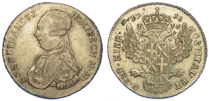 MALTA. FERDINAND VON HOMPESCH, 1797-1798. 15 tarì 1798.  - Asta Numismatica - I - Cambi Casa d'Aste