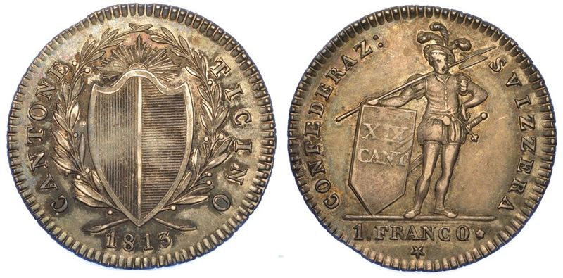 SVIZZERA. CANTON TICINO. Franco 1813. Lucerna.  - Asta Numismatica - I - Cambi Casa d'Aste