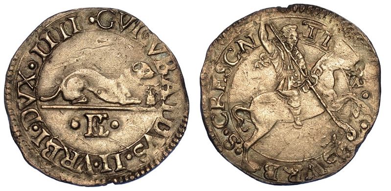 URBINO. GUIDOBALDO II DELLA ROVERE, 1538-1574. Armellino.  - Asta Numismatica - I - Cambi Casa d'Aste