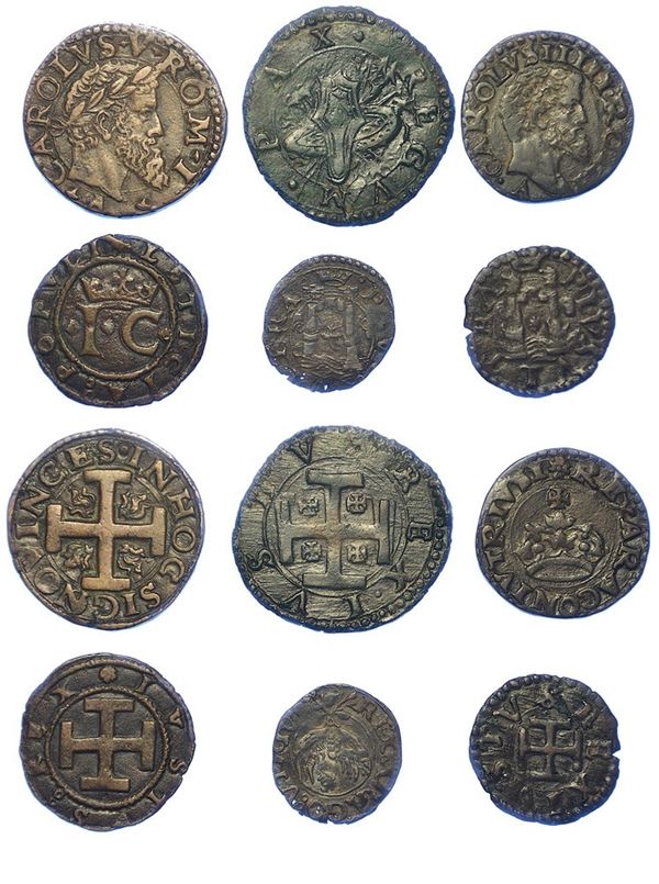 NAPOLI - CARLO V D'ASBURGO, 1516-1556. Lotto di sei monete.