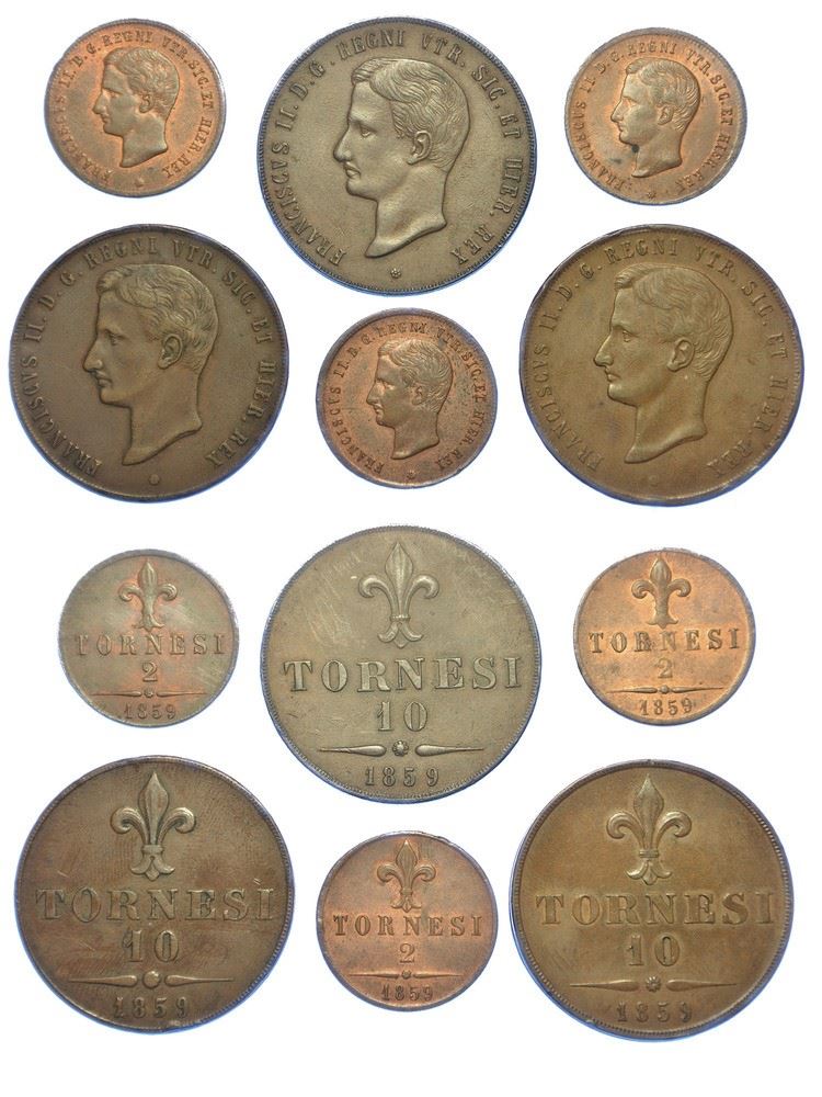 NAPOLI - FRANCESCO II DI BORBONE, 1859-1860. Lotto di sei monete.  - Asta Numismatica - I - Cambi Casa d'Aste