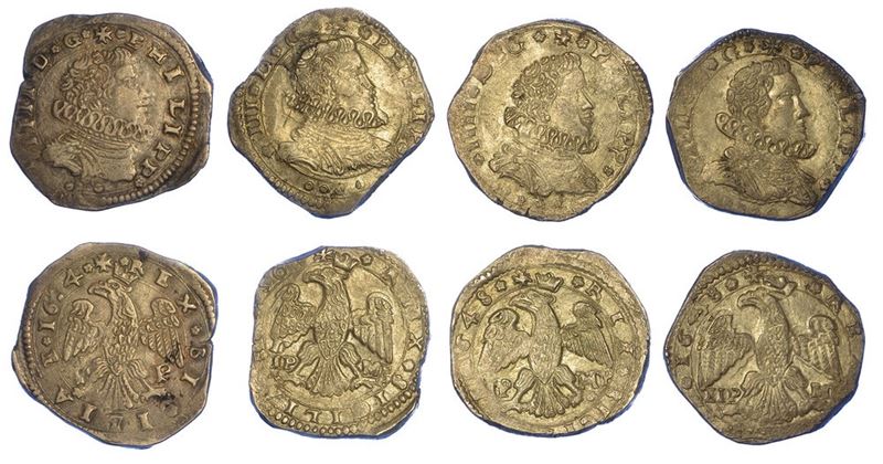 MESSINA - FILIPPO IV, 1621-1665. Lotto di quattro monete.  - Asta Numismatica - I - Cambi Casa d'Aste