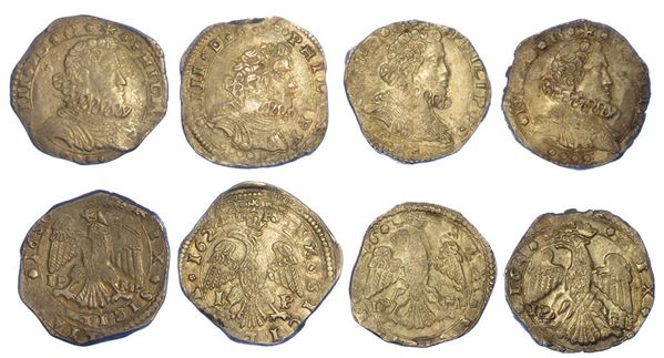 MESSINA - FILIPPO IV, 1621-1665. Lotto di quattro monete.