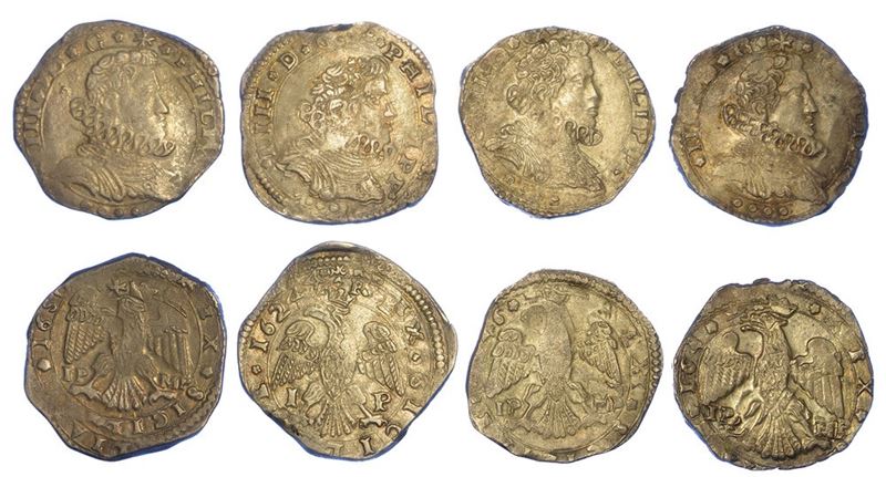 MESSINA - FILIPPO IV, 1621-1665. Lotto di quattro monete.  - Auction Numismatics - I - Cambi Casa d'Aste