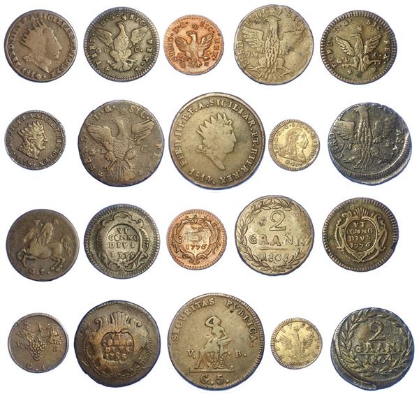 PALERMO - FERDINANDO III DI BORBONE, 1759-1816. Lotto di dieci monete.