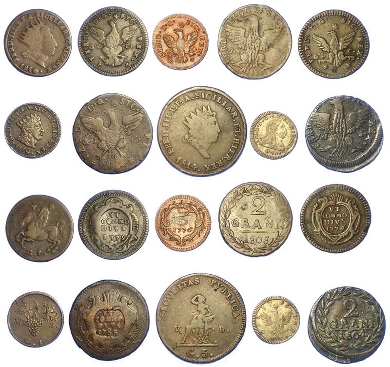 PALERMO - FERDINANDO III DI BORBONE, 1759-1816. Lotto di dieci monete.  - Asta Numismatica - I - Cambi Casa d'Aste