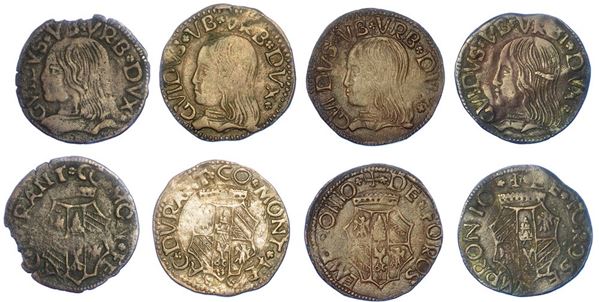 FOSSOMBRONE e CASTELDURANTE. Lotto di quattro monete.