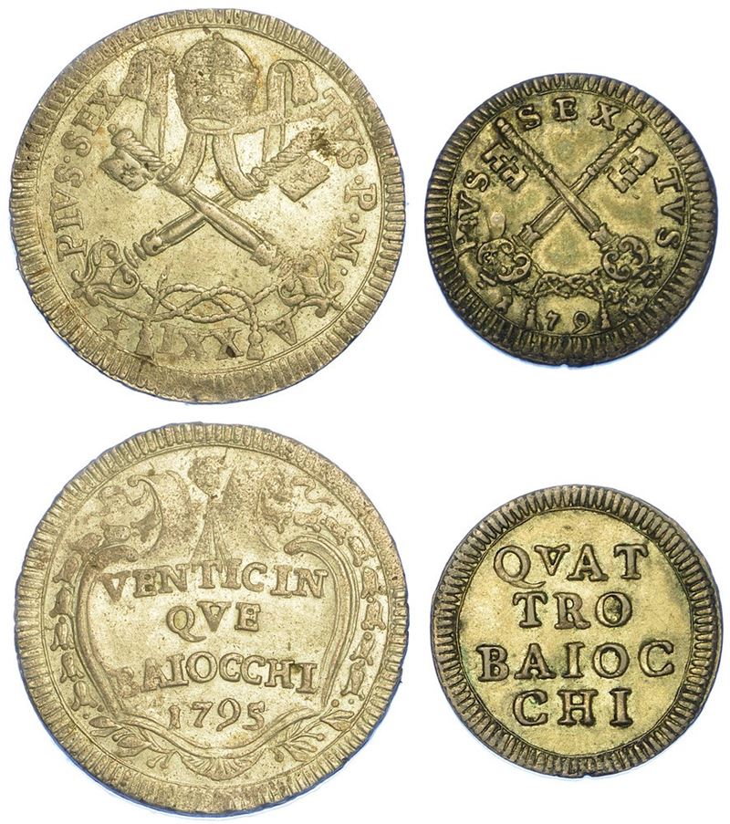 ROMA - PIO VI, 1775-1799. Lotto di due monete.  - Auction Numismatics - I - Cambi Casa d'Aste