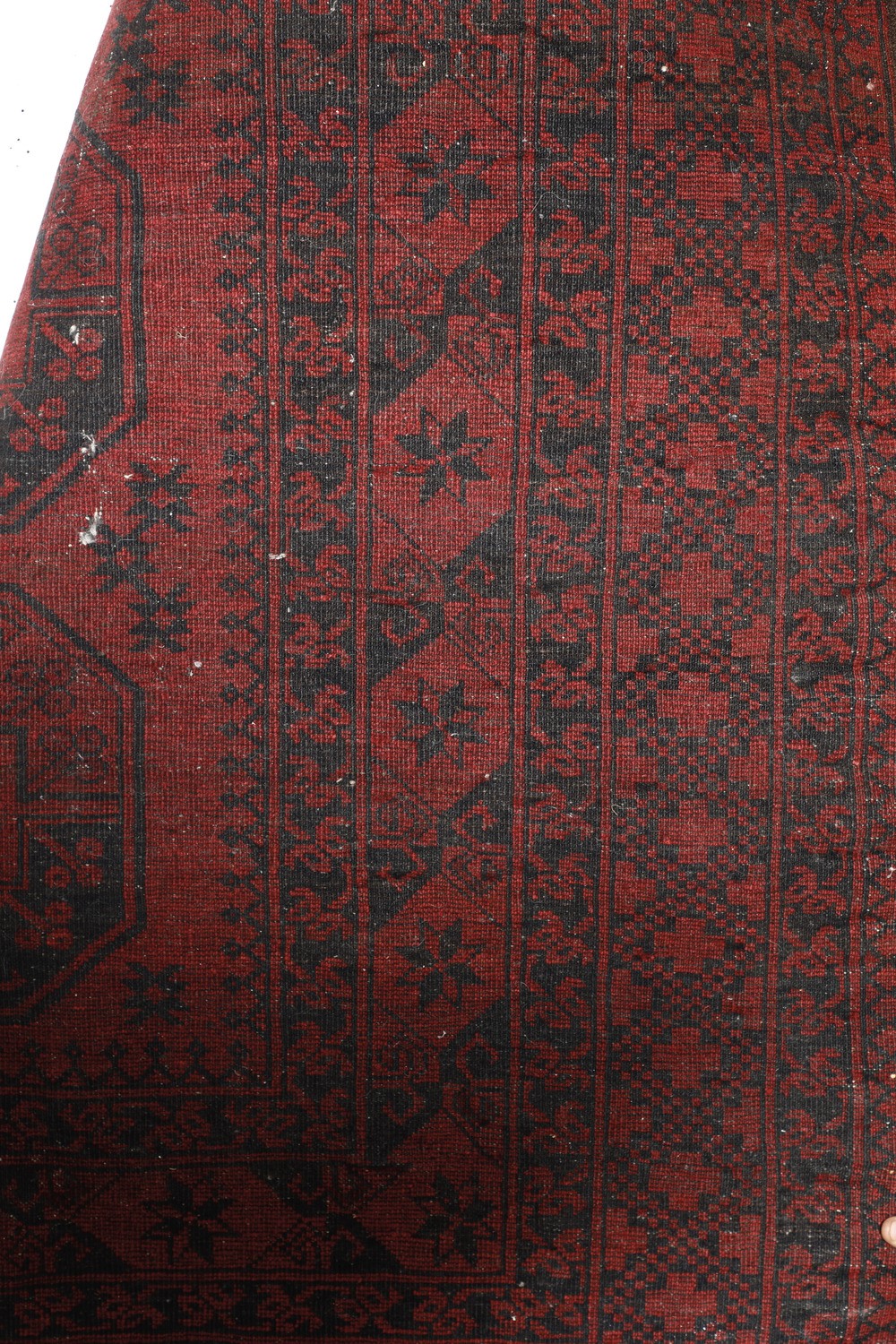 Tappeto afgano, campo rosso con gul, inizio XX secolo