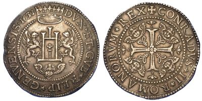 Genova. Dogi Biennali, 1528-1797. Serie della II Fase, 1541-1637. 2 Scudi 1631.