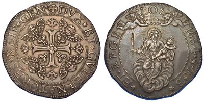 Genova. Dogi Biennali, 1528-1797. Serie della II Fase, 1541-1637. 2 Scudi 1664.