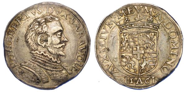 DUCATO DI SAVOIA. EMANUELE FILIBERTO DI SAVOIA, 1553-1580. Testone 1561 (III tipo). Asti.