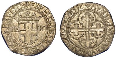 Ducato di Savoia. Emanuele Filiberto di Savoia, 1553-1580. 4 Grossi 1556.