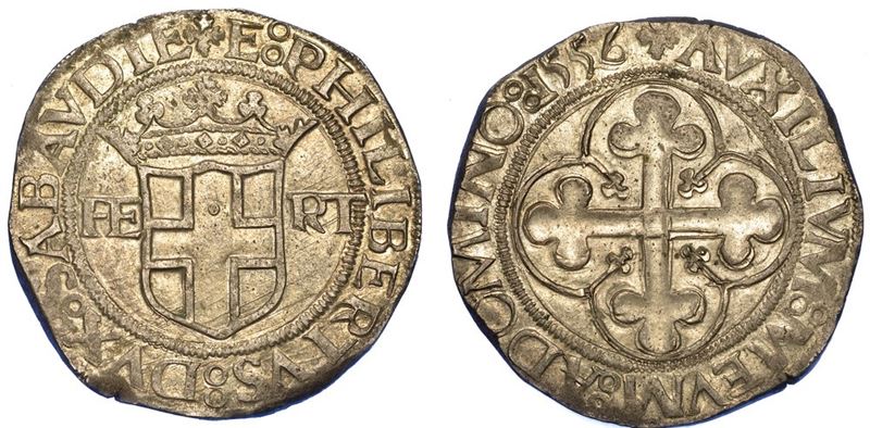 DUCATO DI SAVOIA. EMANUELE FILIBERTO DI SAVOIA, 1553-1580. 4 Grossi 1556.  - Auction Numismatics - II - Cambi Casa d'Aste