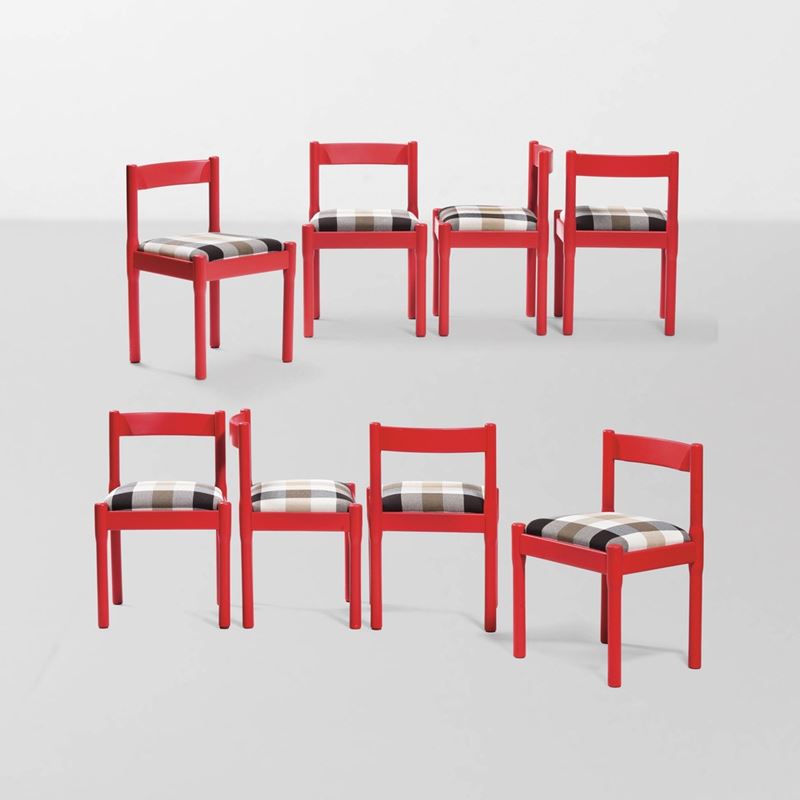 Vico Magistretti : Otto sedie mod. Carimate  - Asta Design Lab - Cambi Casa d'Aste