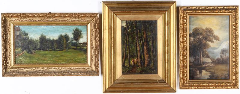 Lotto di tre paesaggi  - Auction Antiques and paintings - Cambi Casa d'Aste