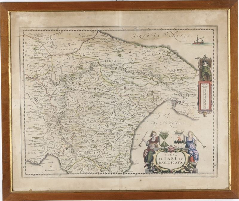 Joan Blaeu.   Terra di Bari et Basilicata, Editore: Amsterdam, 1644  - Auction Prints, Views and Maps - Cambi Casa d'Aste