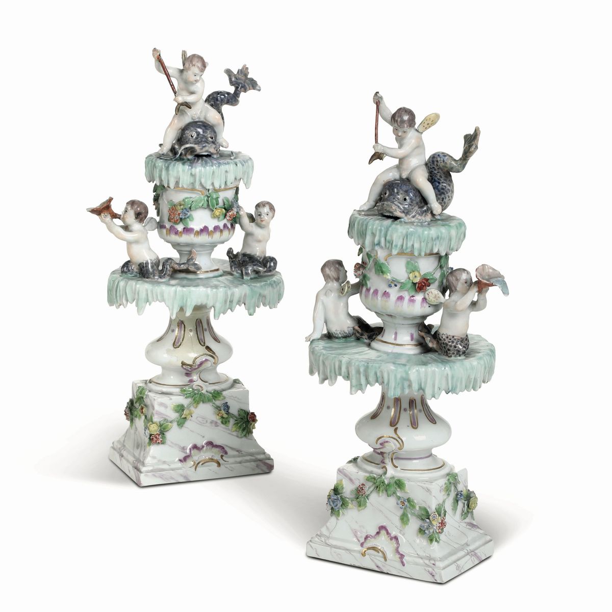 Rara Coppia di Gruppiprobabilmente Vienna, Manifattura Imperiale, 1750-1760 Circa