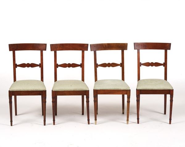 Quattro sedie in legno, XIX secolo