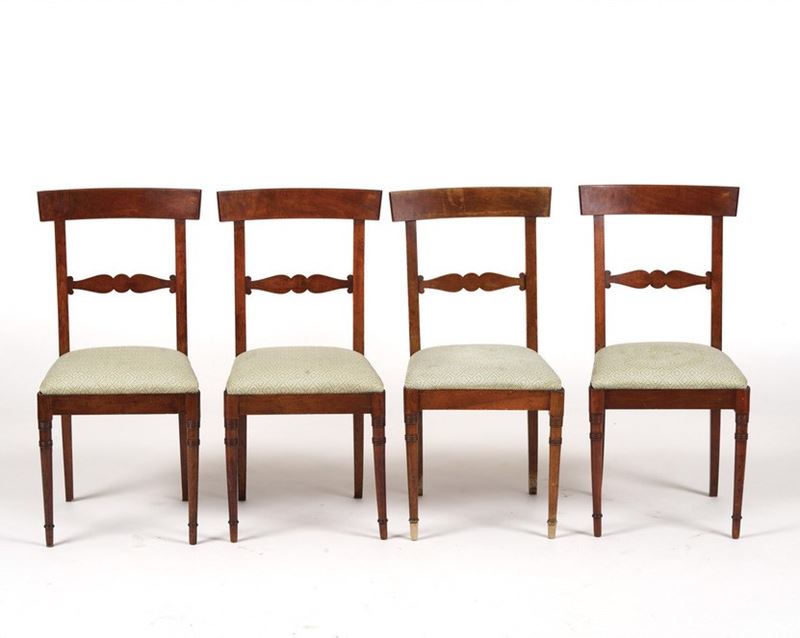 Quattro sedie in legno, XIX secolo  - Auction Antique - Cambi Casa d'Aste