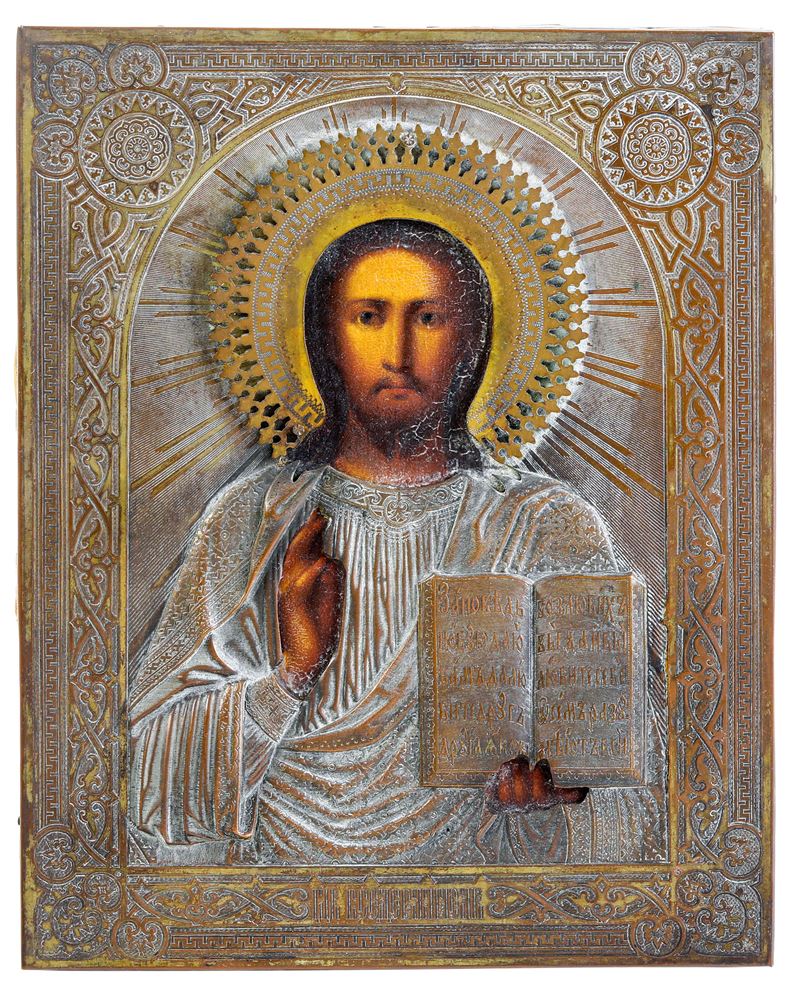 Cristo Pantocratore. Russia XIX secolo  - Auction Collectors' Silvers - I - Cambi Casa d'Aste