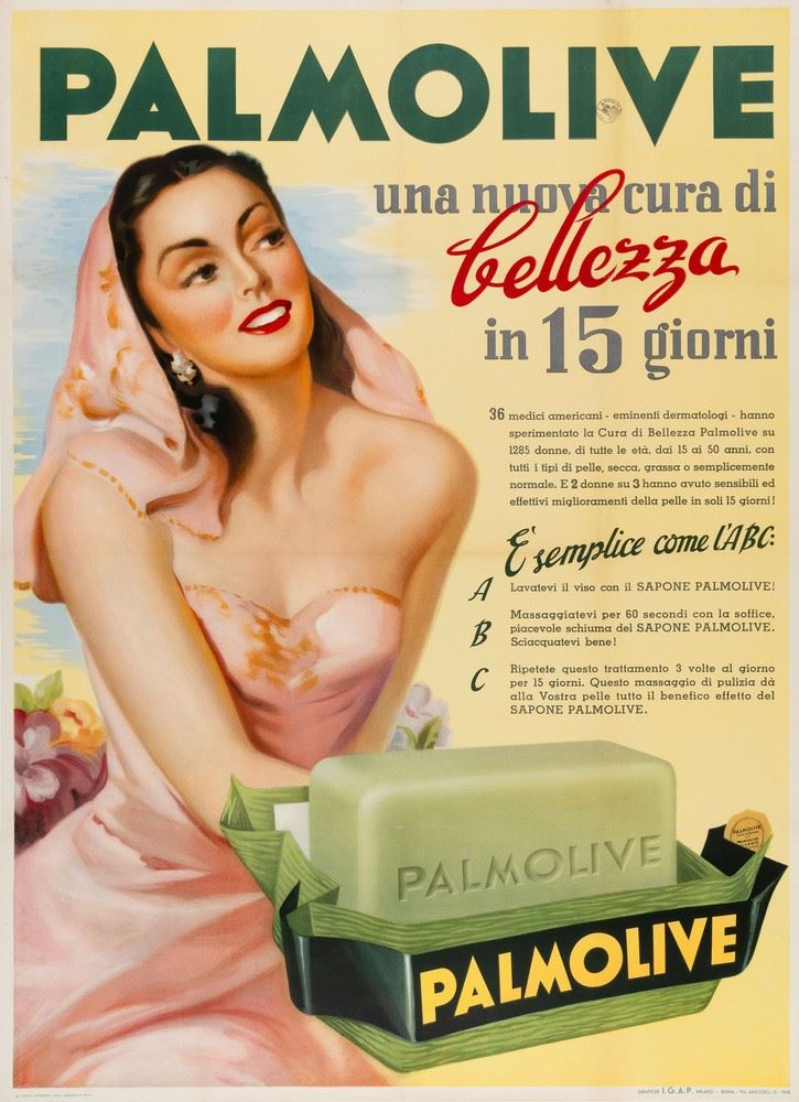 Anonimo : Palmolive - la nuova cura di bellezza in 15 giorni  - Asta Pop Culture e Manifesti - Cambi Casa d'Aste