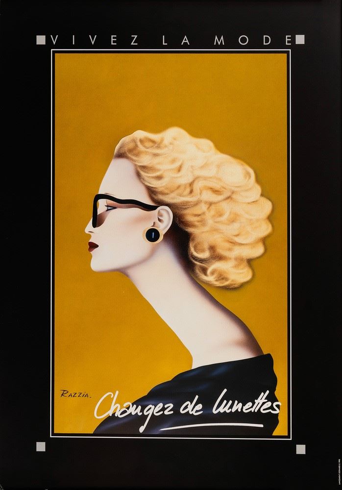 Courbouleix "Razzia" Gerard : Vivez la mode, changez de lunettes  - Asta Pop Culture e Manifesti - Cambi Casa d'Aste