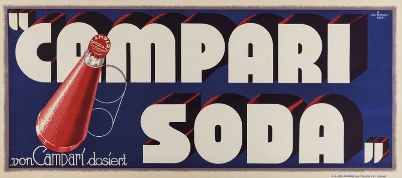 Kodra Chiozzani : Campari Soda, Milano – Lugano.  - Auction Vintage Posters - Cambi Casa d'Aste