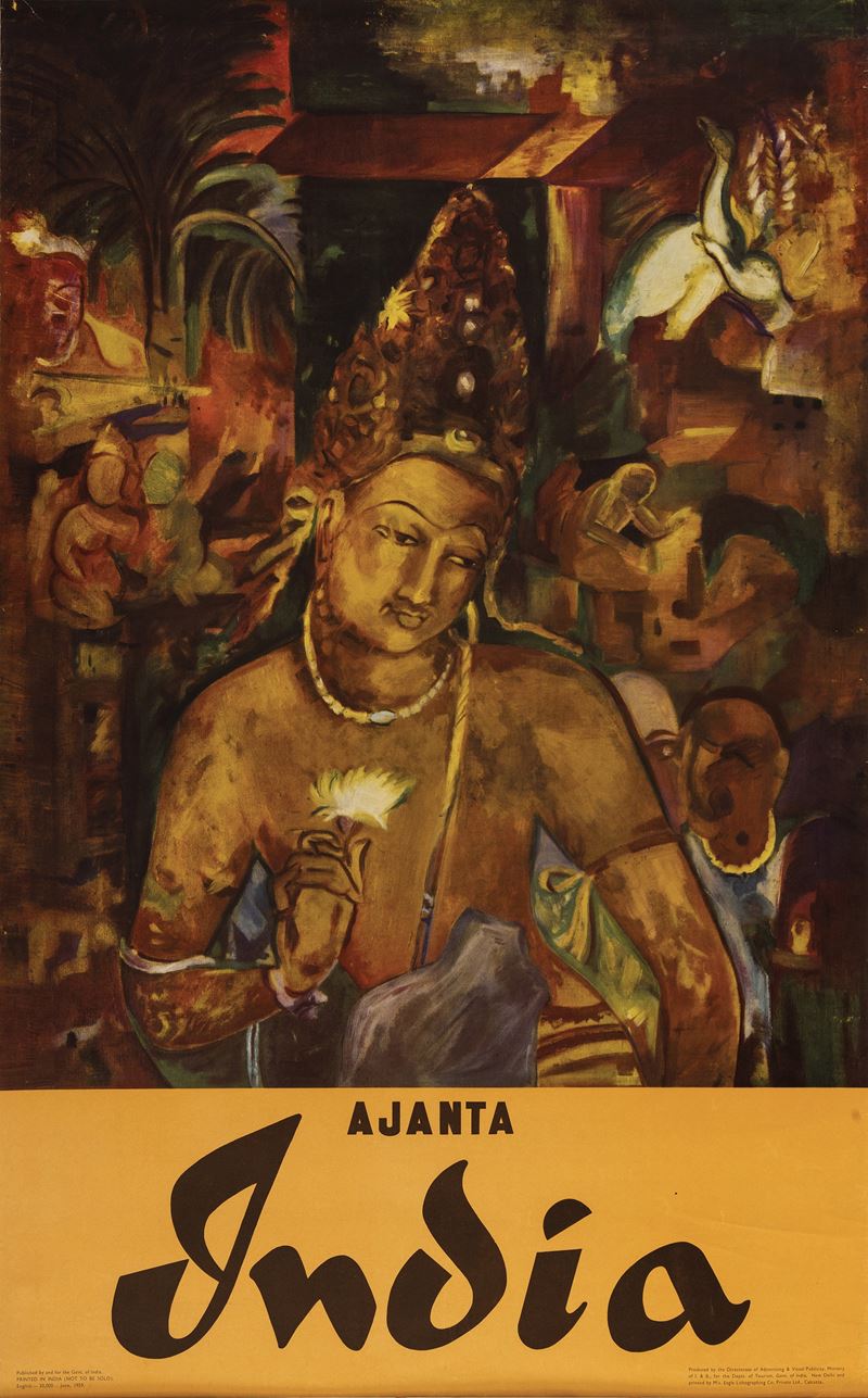 Anonimo : Ajanta - India  - Auction Vintage Posters - Cambi Casa d'Aste