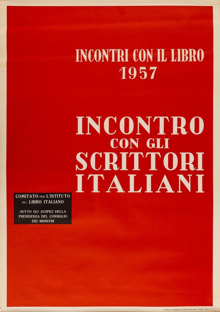 Anonimo : Incontro con gli scrittori italiani  - Auction POP Culture and Vintage Posters - Cambi Casa d'Aste