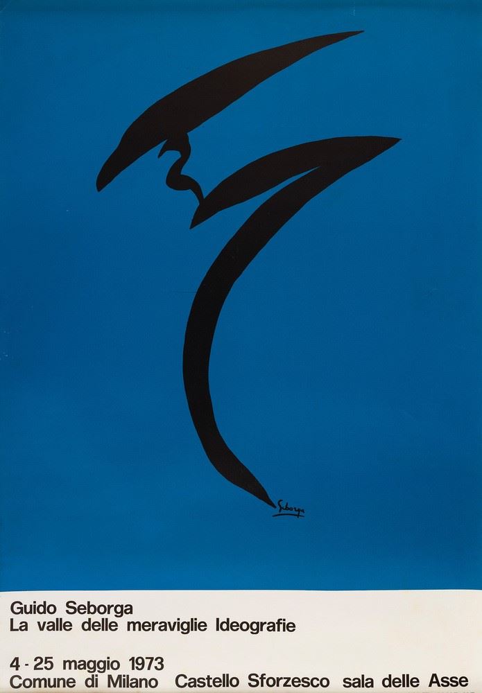 Guido Seborga : La valle delle meraviglie ideografiche - Milano, 1973.  - Asta Pop Culture e Manifesti - Cambi Casa d'Aste