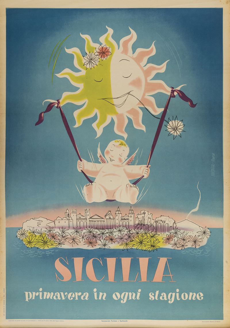 Studio Artass : Sicilia, primavera in ogni stagione  - Auction Vintage Posters - Cambi Casa d'Aste