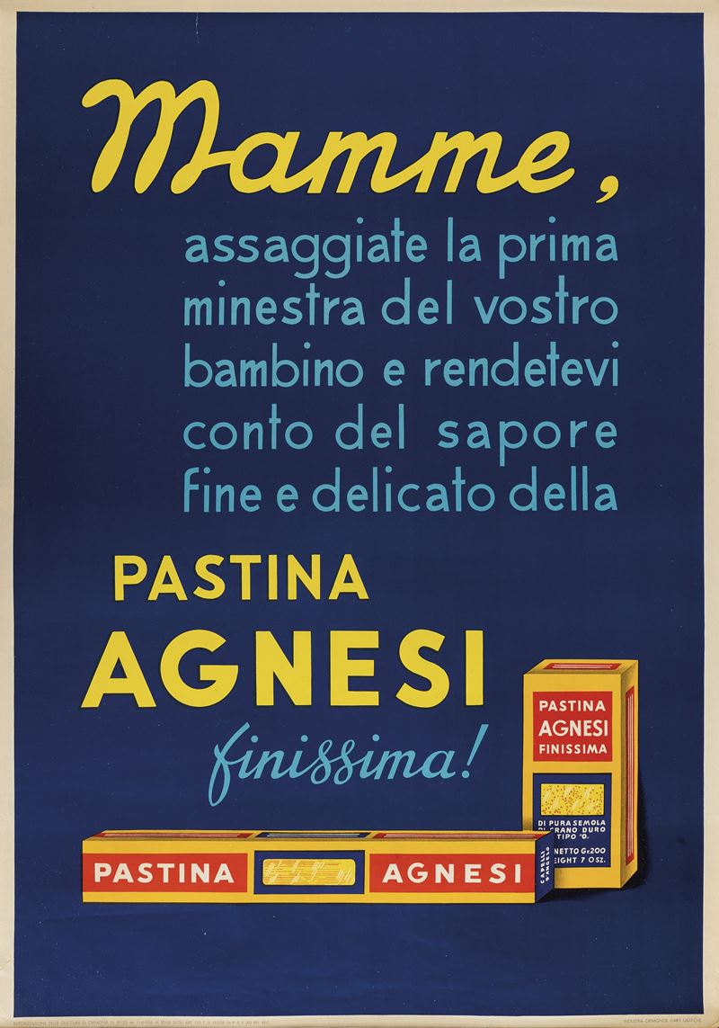 Anonimo : Pastina Agnesi  - Auction Vintage Posters - Cambi Casa d'Aste