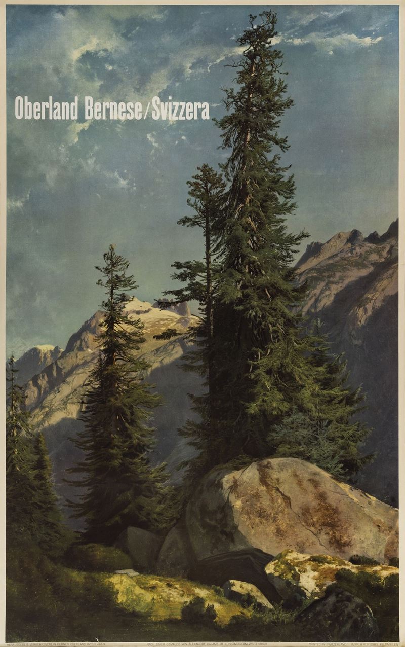Anonimo,Alexandre Calame : Oberland Bernese - Svizzera  - Asta Manifesti d'Epoca - Cambi Casa d'Aste