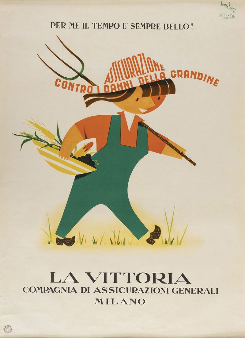 Mario Bonilauri : La Vittoria - Compagnia di Assicurazioni Generali, Milano  - Auction Vintage Posters - Cambi Casa d'Aste