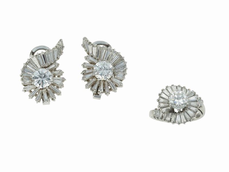 Diamond and gold demi-parure  - Auction Fine Jewels - Cambi Casa d'Aste