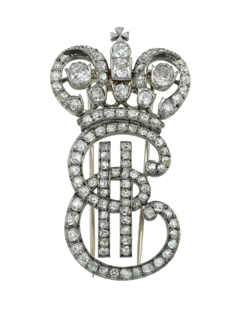 Platinum and diamond brooch  - Auction Fine Jewels - Cambi Casa d'Aste