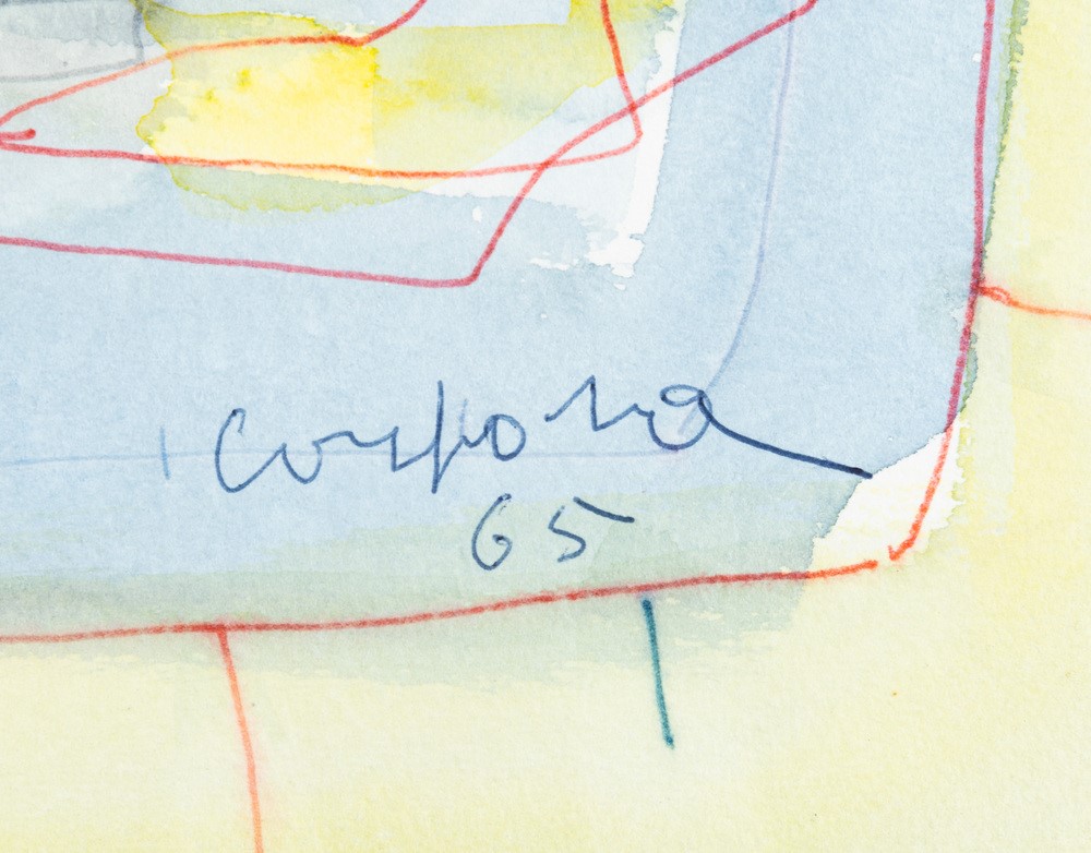 Antonio Corpora - Senza titolo, acquarello e tecnica mista su carta