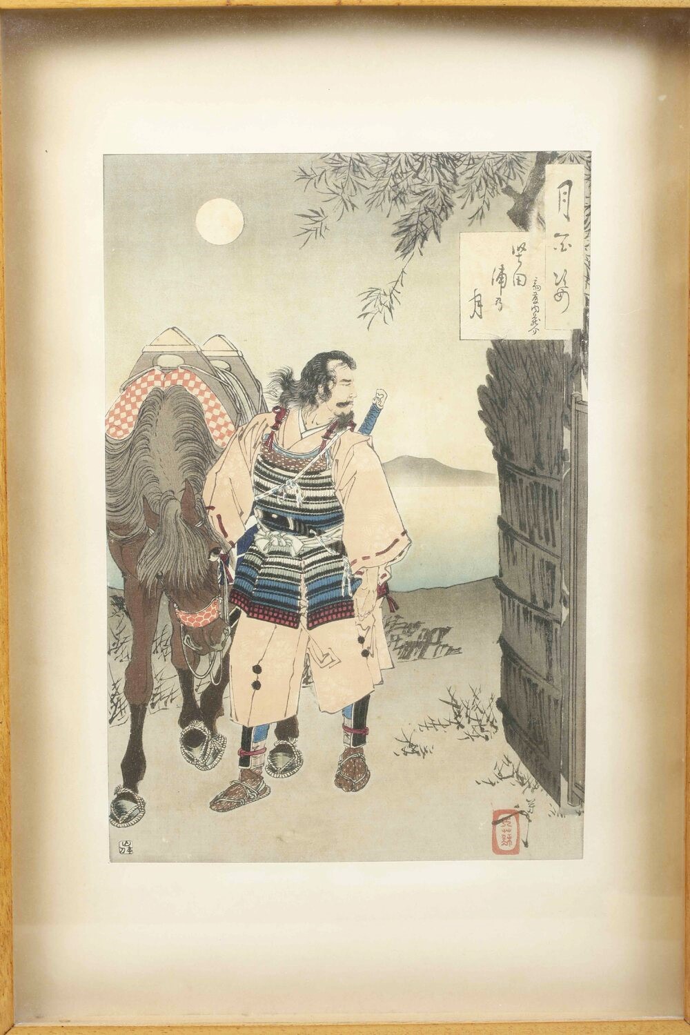 Giappone periodo Meiji, Due xilografie con cavalieri