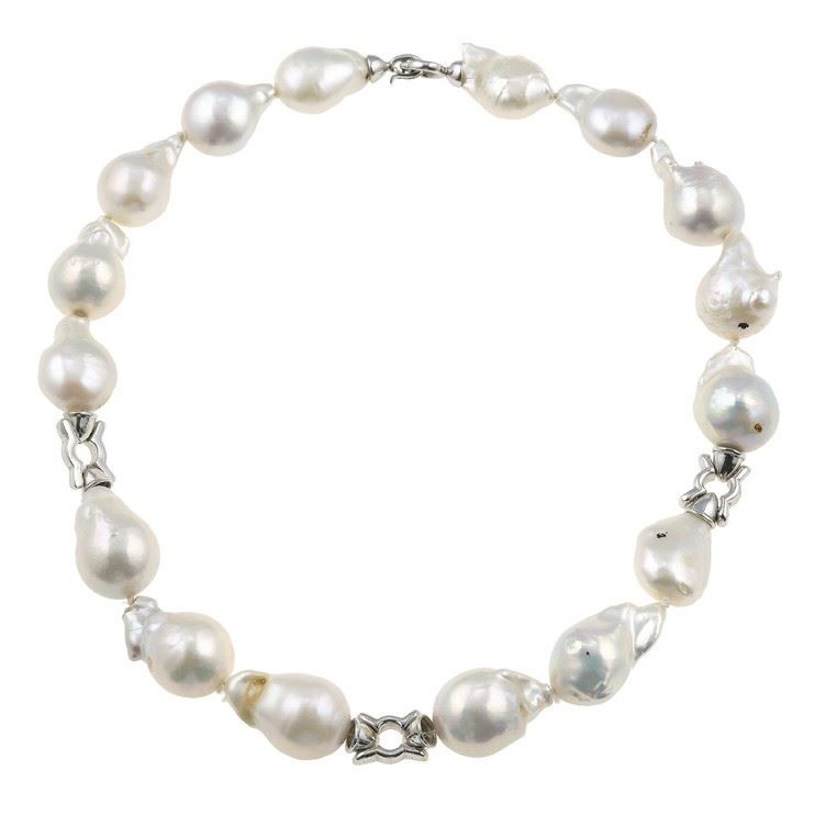 Cultured baroque pearl and gold necklace  - Auction Jewels - Cambi Casa d'Aste