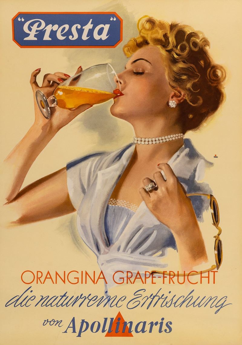 Anonimo : Presta - Orangina Grape Frucht  - Auction POP Culture and Vintage Posters - Cambi Casa d'Aste