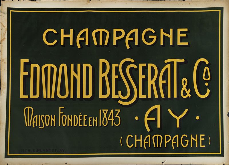 Anonimo : Champagne Edmond Besserat & Co  - Asta Manifesti d'Epoca - Cambi Casa d'Aste