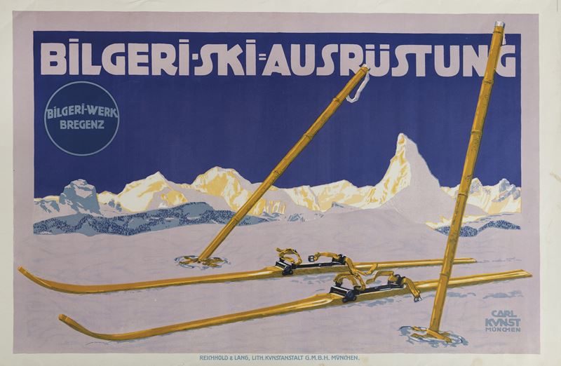 Carl Kunst : Bilgeri Ski Ausrüstung  - Auction Vintage Posters - Cambi Casa d'Aste